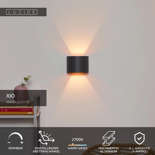 Lucide XIO - Wandleuchte - LED Dim. - G9 - 1x3,5W 2700K - Einstellbarer Abstrahlwinkel - Grau - USP